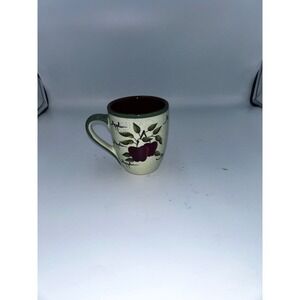 Home Interiors Apple Orchard Collection Coffee Mug Cream Burgundy Green Rustic